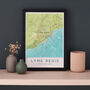 Framed And Personalised Lyme Regis Map Print, thumbnail 1 of 7
