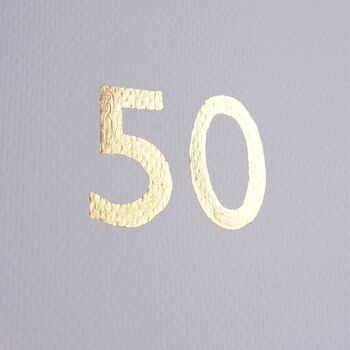 Handmade Gold Leaf 50th Birthday / Anniversary Card, 2 of 7