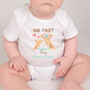 First Mother's Day Personalised Giraffe Babygrow, thumbnail 1 of 8