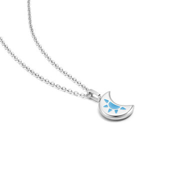 Blue Luna Aqua Blue Glowing Pendant Necklace With Uv Keyring Torch, 4 of 8