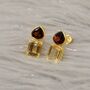 Garnet Citrine Silver Stud Earrings, thumbnail 7 of 11