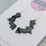 Bat Glitter Halloween Resin Earrings, thumbnail 4 of 4