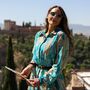 'Ella' Buttoned Turquoise And Pink Paisley Shirt Dress, thumbnail 7 of 7
