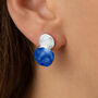 Hammered Textured Royal Blue Two Tone Double Disc Earrings, thumbnail 1 of 3