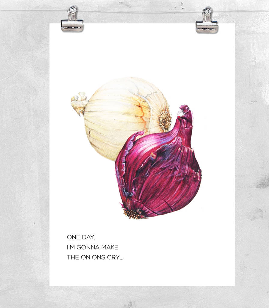 Onion Illustration With Quote Art Print Or Canvas By I Love Design