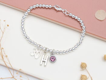 Personalised Milestone Birthday Bead Bracelet, 18th, 21st, 30th, 40th, 50th, 60th, 70th, 5 of 11