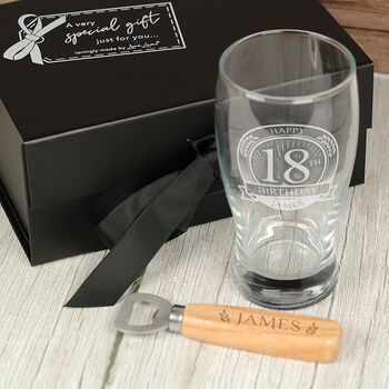 Personalised 18th Birthday Pint Glass And Gift Set, 3 of 6