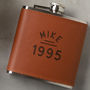 Personalised Vegan Leather Hip Flask Gift Set For Him, thumbnail 6 of 8