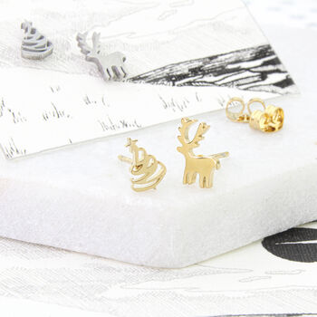 Reindeer And Christmas Tree Earrings, 8 of 12