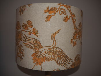 Oriental Crane Mustard Lampshade, 8 of 9