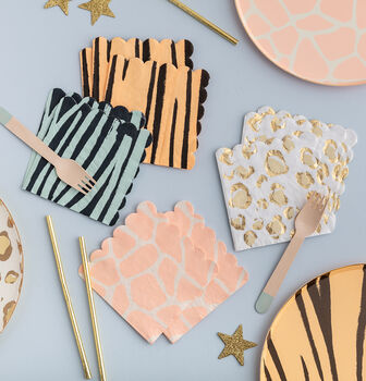 Animal Print And Gold Foil Party Plates, 3 of 3