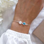 16th Birthday Gift For Her – Sterling Silver Birthstone And Initial Bracelet, thumbnail 8 of 10