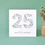 Love Hearts Silver 25th Anniversary Card, thumbnail 2 of 2