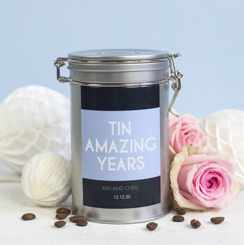 Personalised Anniversary Coffee Gift In Tin, 7 of 12