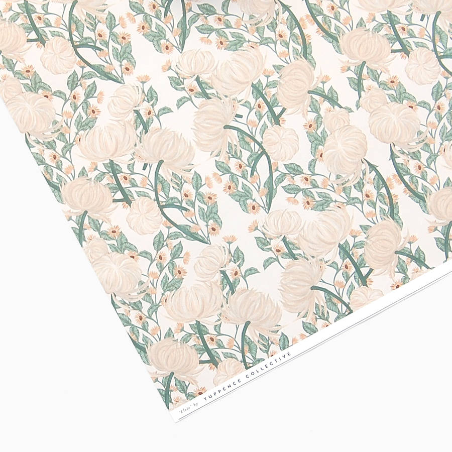 vintage floral botanical wrapping paper by tuppence collective