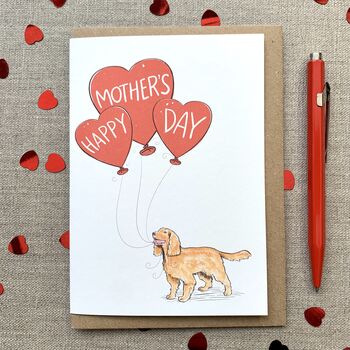 Personalised Cocker Spaniel Happy Mother's Day Card, 2 of 7