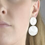 Textured Drop Earrings In Sterling Silver, thumbnail 2 of 3