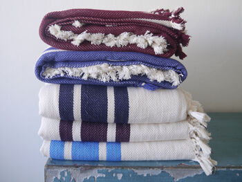 Handwoven Sustainable Cotton Throw Blanket, 9 of 11