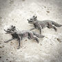 Wild Fox Cufflinks Antiqued Pewter, thumbnail 4 of 6