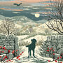 Labrador Moon Lit Dog Walking Christmas Card, thumbnail 2 of 8