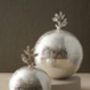 Set Of Two Silver Brass Grape Top Orbs, thumbnail 4 of 4