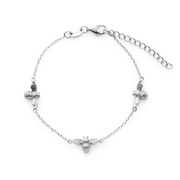Queen Bumble Bee Charm Bracelet Silver, 6 of 6