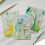 Set Of Hand Painted Spring Flower Greetings Card, thumbnail 1 of 4