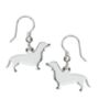 Sterling Silver Dachshund Silver Hoop Or Hook Earrings, thumbnail 1 of 4