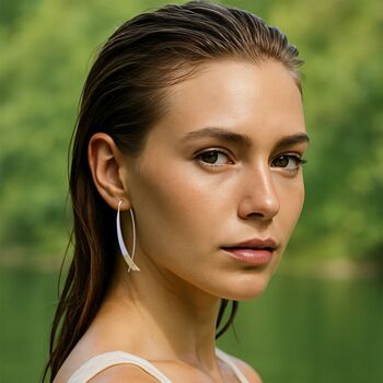 Rose Gold Plated Sterling Silver Curved Drop Earrings, 6 of 8
