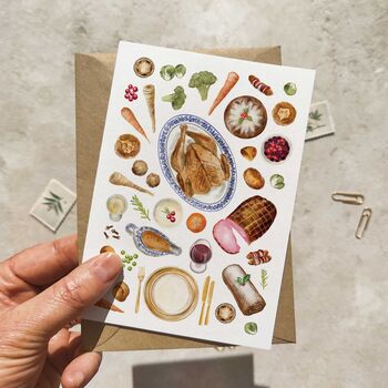 Watercolour Christmas Dinner Card Set Of Six, 2 of 7