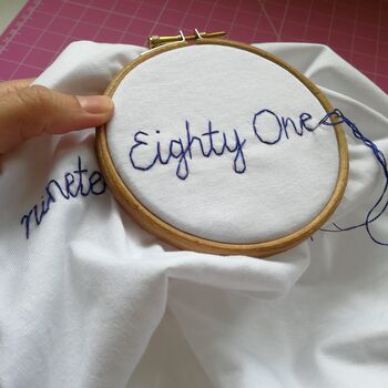 Personalised Birth Year Hand Embroidered T Shirt, 2 of 8