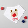 Personalised Reindeer Baby First Christmas Bib, thumbnail 1 of 3