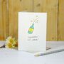 Personalised 'Smiley Champagne' Handmade Card, thumbnail 3 of 3
