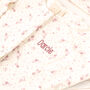 Personalised Girls Floral Babygrow And Hat Gift Set, thumbnail 2 of 10