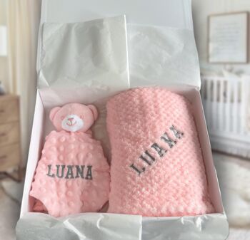 Personalised Baby Blanket And Bear Comforter, 6 of 6