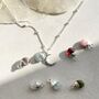 Tumbled Birthstone And Moon Charm Necklace, thumbnail 2 of 12