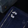 Tiny Moonstone Star And Pearl Stud Earrings, thumbnail 5 of 10