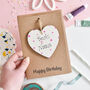 Personalised Nonna Heart Birthday Card Wooden Keepsake, thumbnail 1 of 2