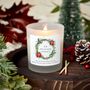 First Christmas New Home Personalised Wreath Design Candle Gift Set, thumbnail 5 of 8