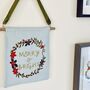 Merry And Bright Embroidered Banner, thumbnail 2 of 10