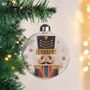 Personalised Nutcracker Christmas Glass Bauble, thumbnail 1 of 4
