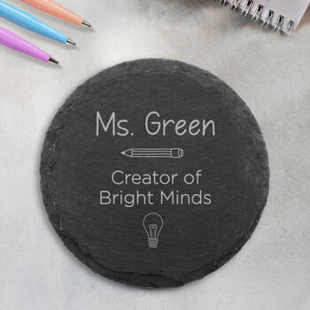 Personalised Coffee Coaster End Of Year Gift For Teacher, 8 of 10