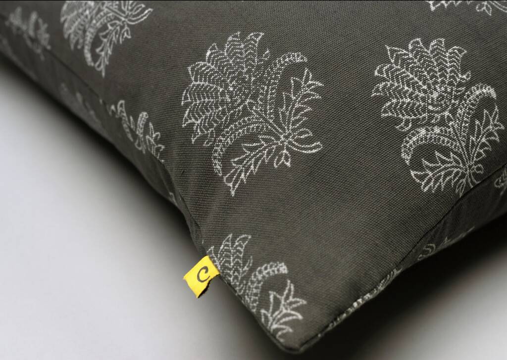 Mandawa Fan Flower Pattern Cushion Cover In French Grey, 1 of 5