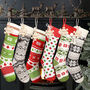 Personalised Nordic Knitted Christmas Stockings, thumbnail 1 of 3