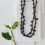 Gold Plated Long Length Black Obsidian Necklace, thumbnail 1 of 5