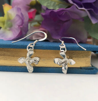 Sterling Silver Mini Lily Flower Earrings, 7 of 12