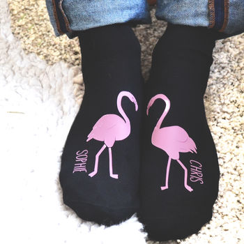 Personalised Flamingos In Love Socks, 2 of 2