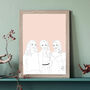 Bridesmaids Gift Custom Best Friends Line Drawing Art, thumbnail 2 of 8