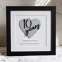 Personalised 10 Year Tin Wedding Anniversary Wooden Heart Print, thumbnail 1 of 4
