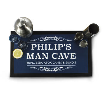 Personalised Gentlemen's Man Cave Bar Mat, 4 of 12